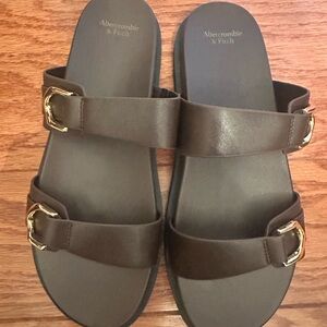 Abercrombie & Fitch Brown Double Strap Sandals NWT